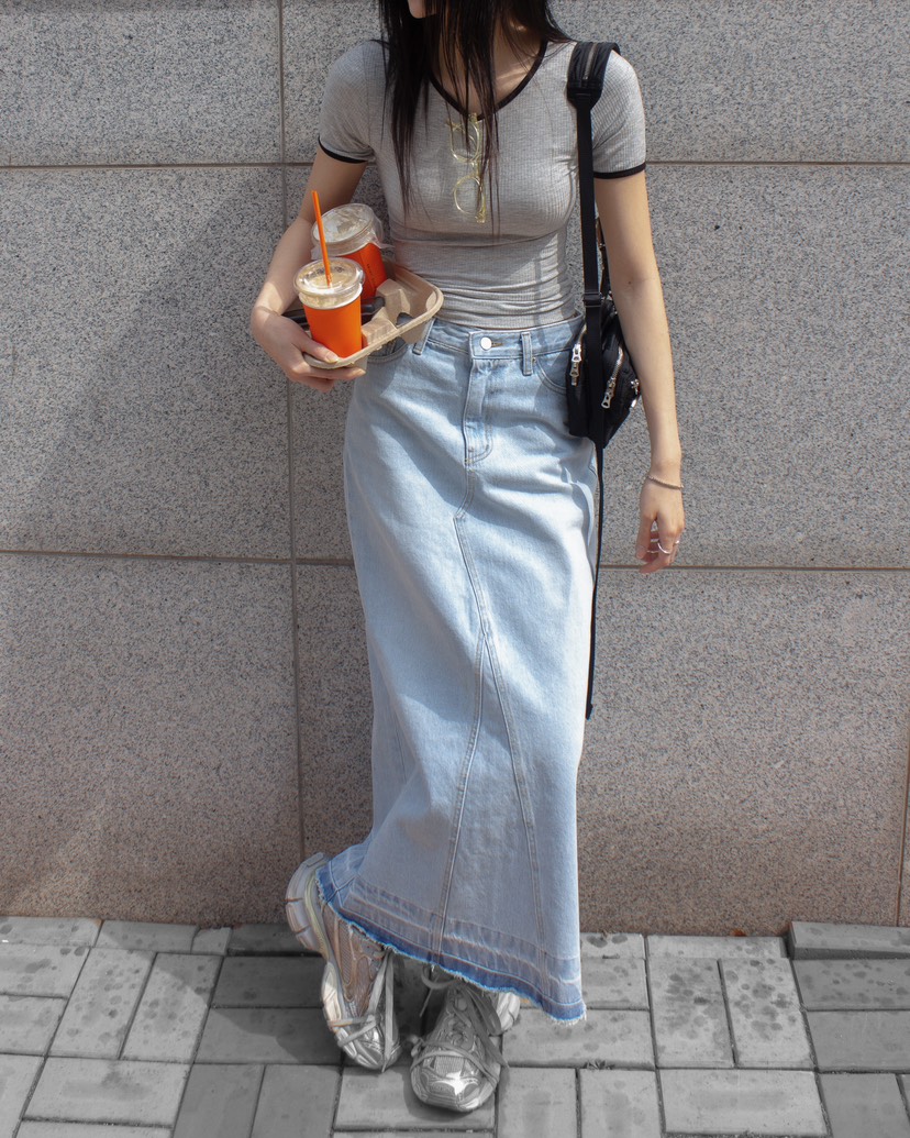 INSSENSE-A直郵韓國代購㊣女裝新品人氣25春夏熱賣長裙超長INSSENSE-A長裙