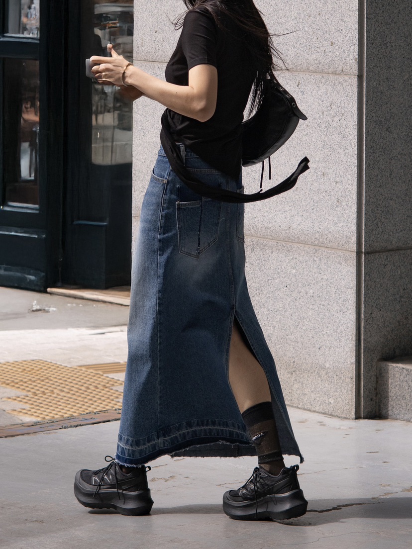 INSSENSE-A直郵韓國代購㊣女裝新品人氣25春夏熱賣長裙超長INSSENSE-A長裙
