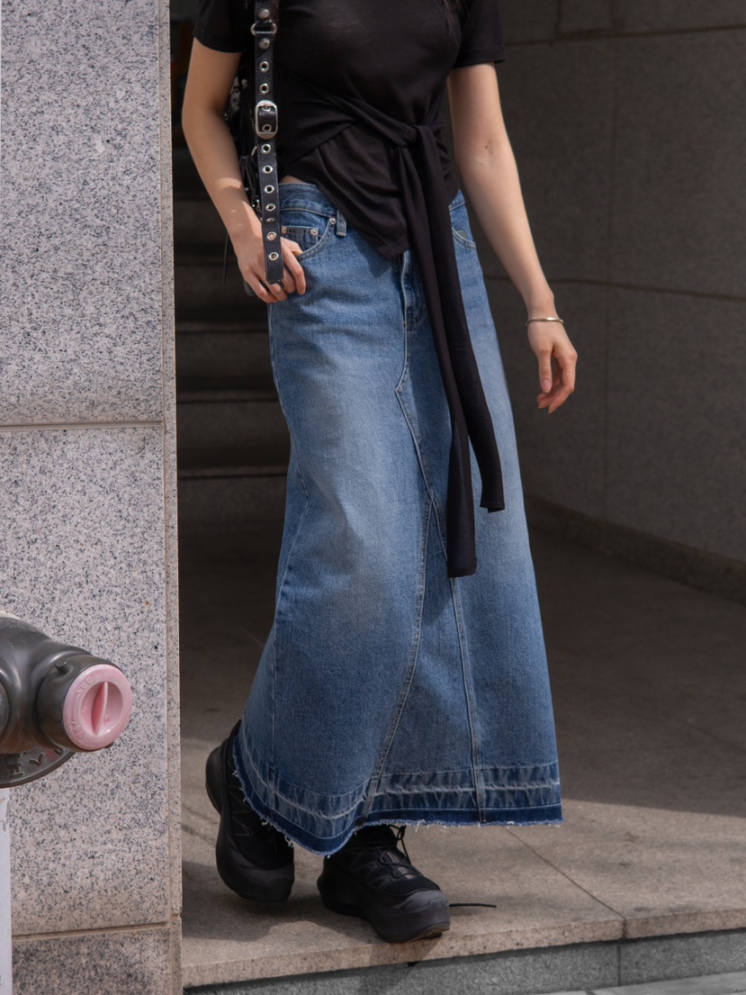 INSSENSE-A直郵韓國代購㊣女裝新品人氣25春夏熱賣長裙超長INSSENSE-A長裙