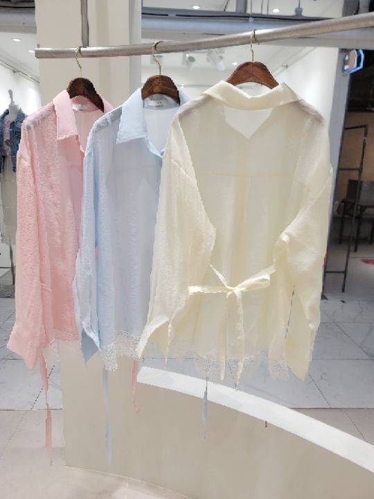 CATS韓國㊣直郵東大門代購女裝新品25春夏熱賣推薦襯衫蕾絲衫CAT.S襯衫/蕾絲衫
