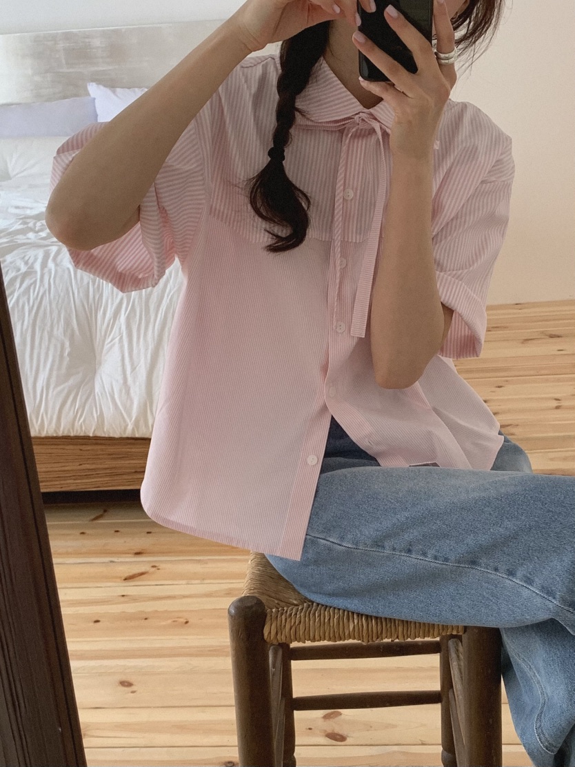 SLAT韓國㊣直郵東大門代購女裝新品推薦25春夏時尚襯衫蕾絲衫SLAT襯衫/蕾絲衫
