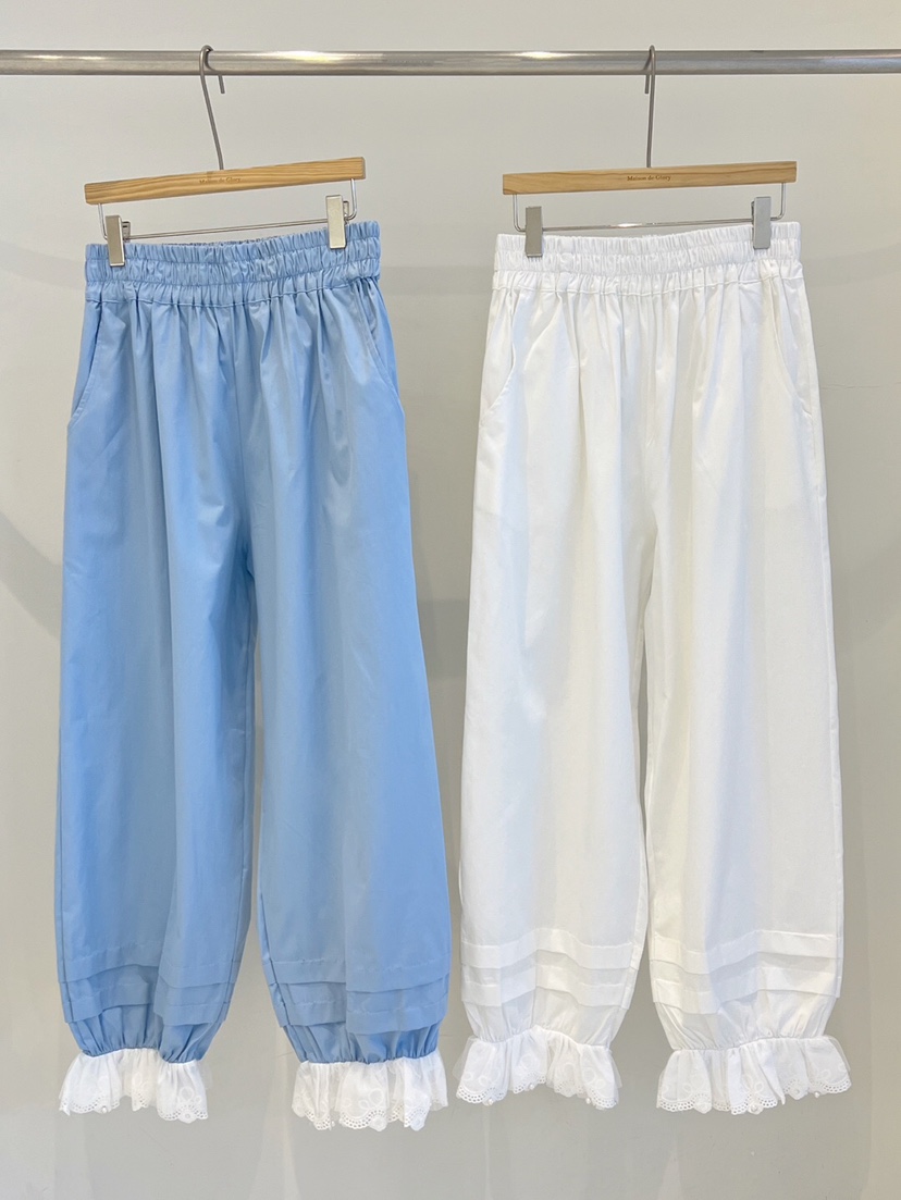 MAISONDEGLORY韓國㊣直郵東大門代購女裝新品人氣休閑褲蕾絲MAISON DE GLORY休閑褲