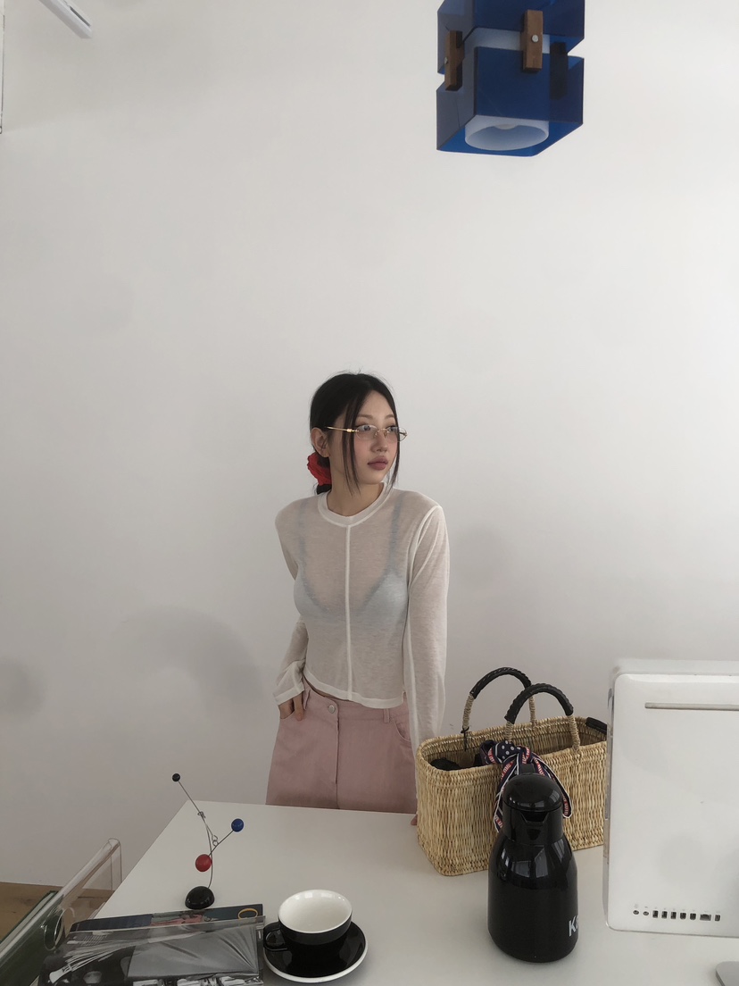 SUNDER MARKET直郵韓國代購㊣女裝新款休閑時尚推薦長袖T恤SUNDER MARKET長袖T恤