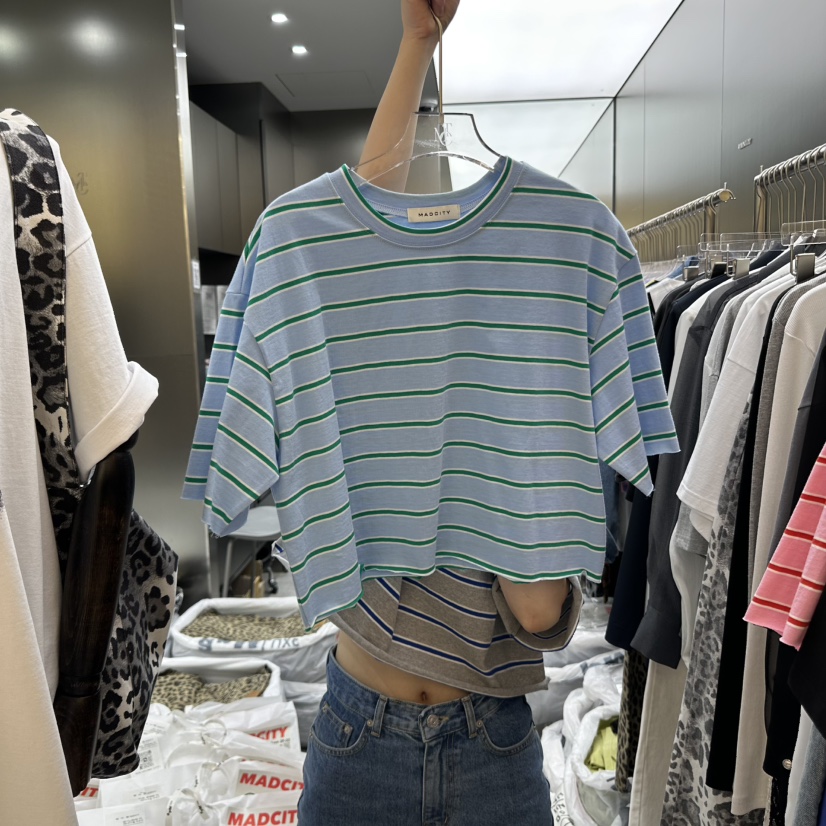 MADCITY直郵韓國代購㊣女裝新品休閑推薦時尚25春夏熱賣T恤MADCITYT恤圖色2