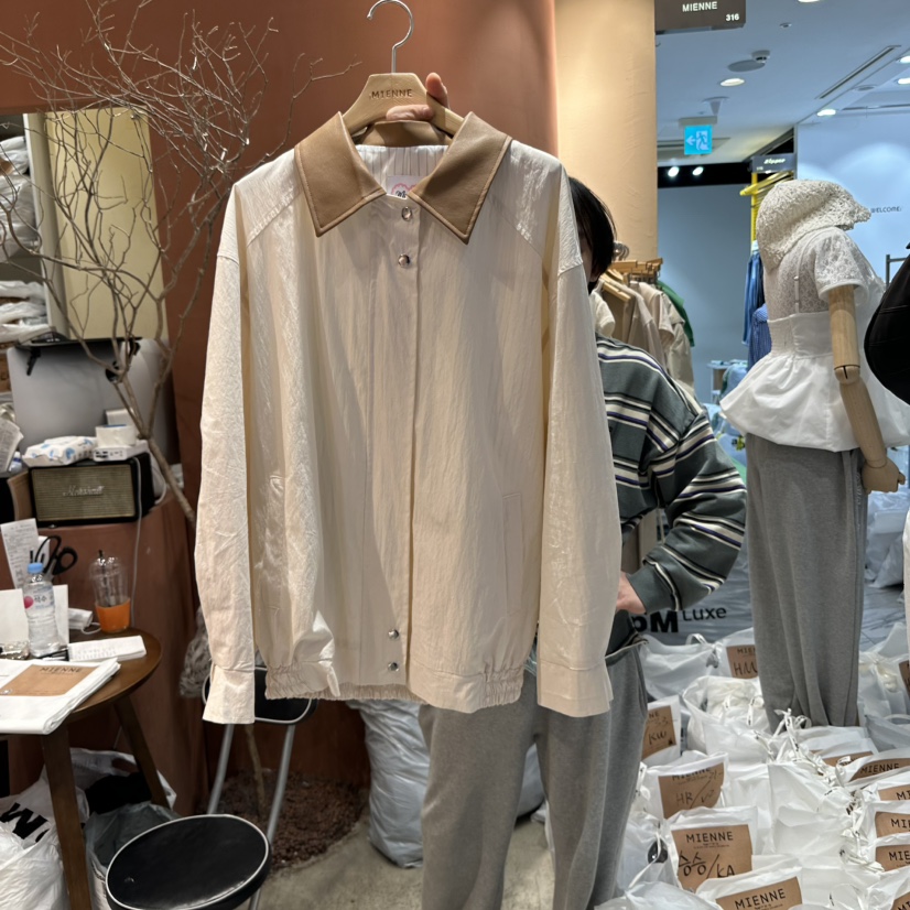 MIENNE韓國㊣直郵東大門代購女裝新品休閑推薦時尚夾克棉質MIENNE夾克圖色1