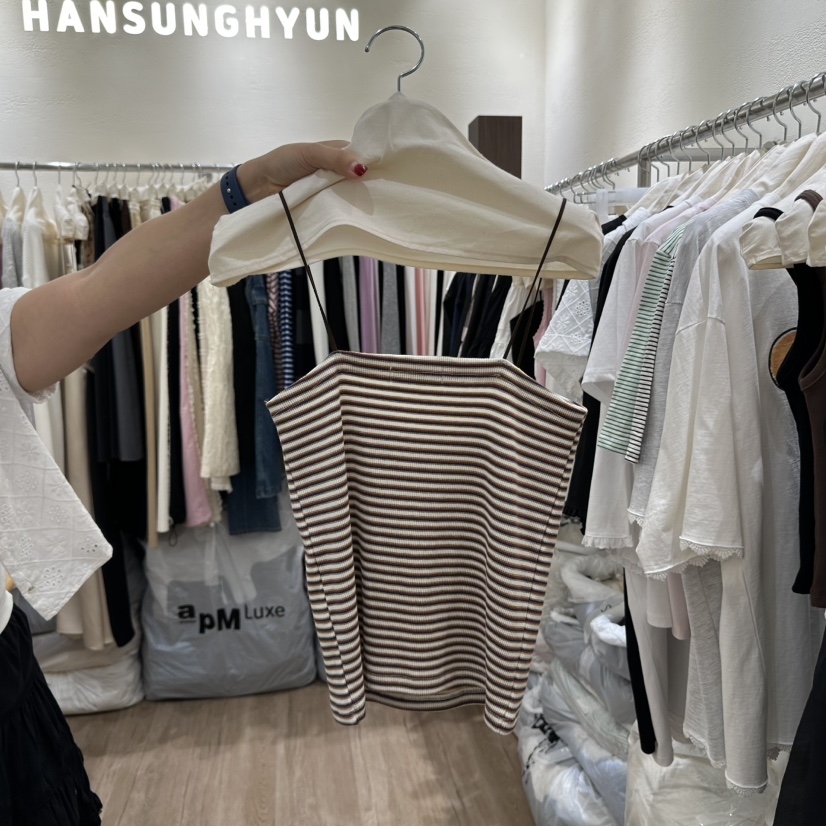 HANSUNGHYUN韓國直郵㊣東大門實拍女裝新品休閑熱賣吊帶背心HANSUNGHYUN吊帶/背心