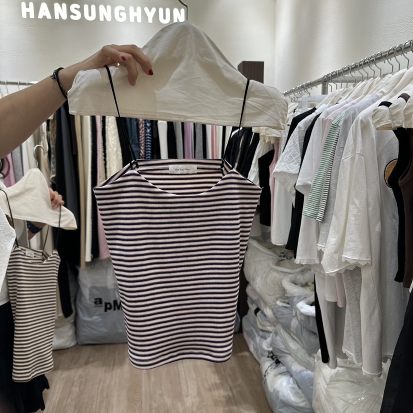 HANSUNGHYUN韓國直郵㊣東大門實拍女裝新品休閑熱賣吊帶背心HANSUNGHYUN吊帶/背心圖色1