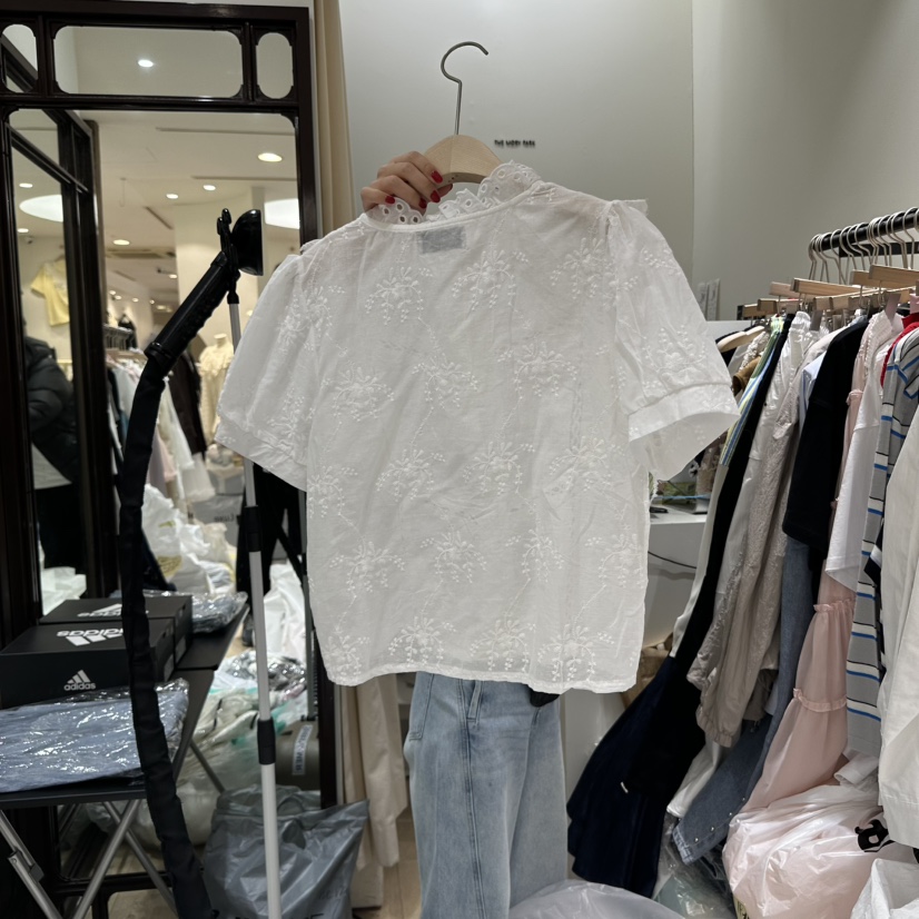 THEMORYPARK韓國㊣直郵東大門代購女裝新品推薦休閑襯衫蕾絲衫THE MORY PARK襯衫/蕾絲衫