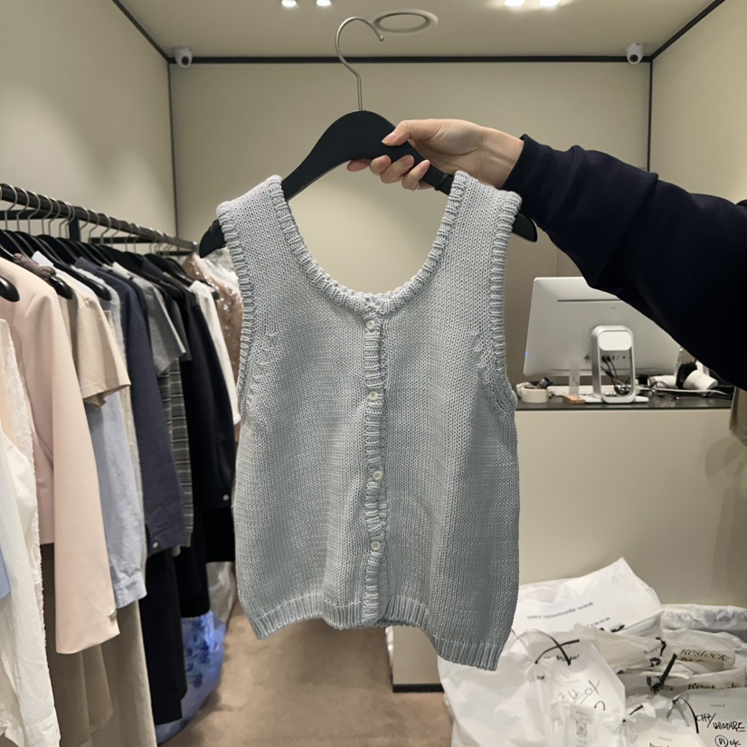 RE STOCK韓國直郵㊣東大門實拍女裝新款推薦熱賣時尚25春夏馬甲RE STOCK馬甲圖色2