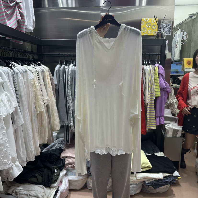 RUNWAY-런웨이韓國直郵㊣東大門實拍女裝新款推薦長袖T恤兜帽RUNWAY長袖T恤圖色2