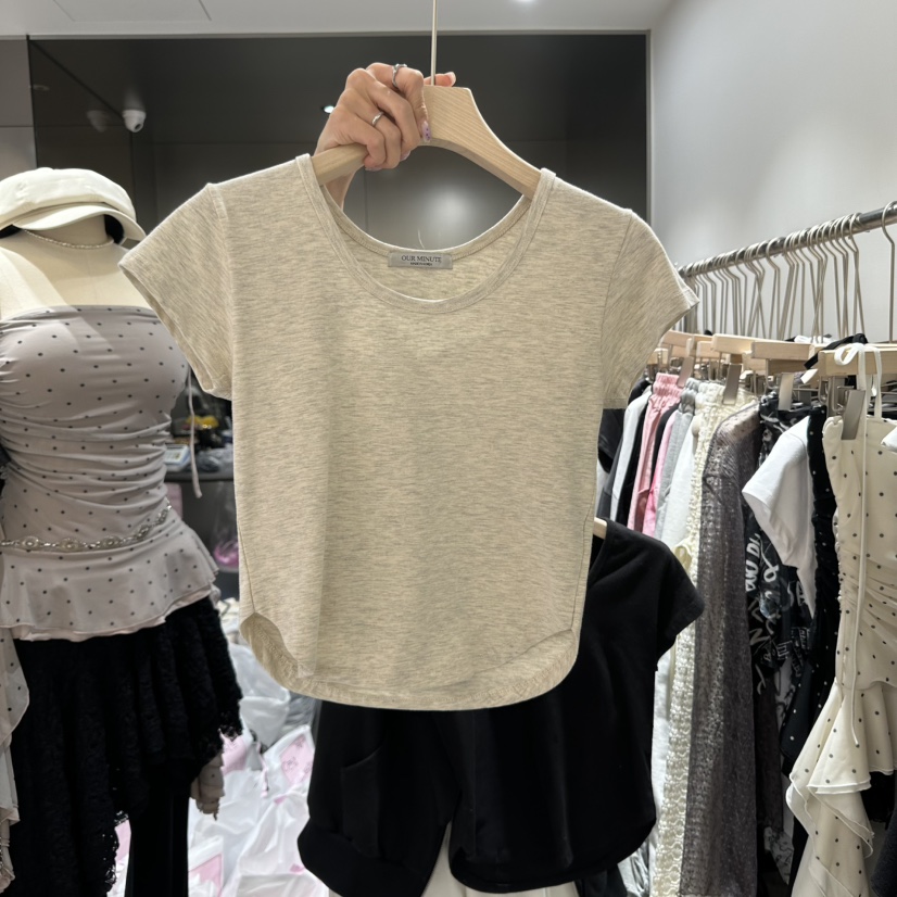 OUR MINUTE直郵韓國代購㊣女裝新品熱賣25春夏休閑推薦T恤OUR MINUTET恤圖色3
