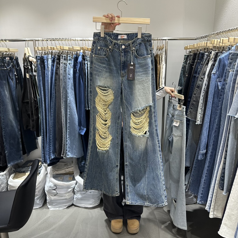 L'ETOILE直郵韓國代購㊣女裝新品人氣休閑25春夏時尚牛仔褲L'ETOILE牛仔褲圖色2