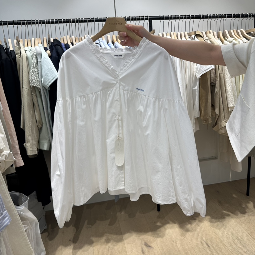 OVERTAKE韓國㊣直郵東大門代購女裝新品熱賣25春夏襯衫蕾絲衫OVERTAKE襯衫/蕾絲衫