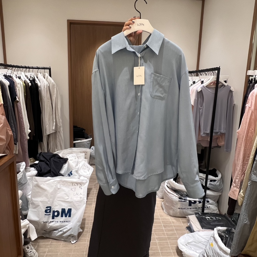 LOFN直郵韓國代購㊣女裝新品熱賣時尚人氣25春夏襯衫蕾絲衫LOFN襯衫/蕾絲衫