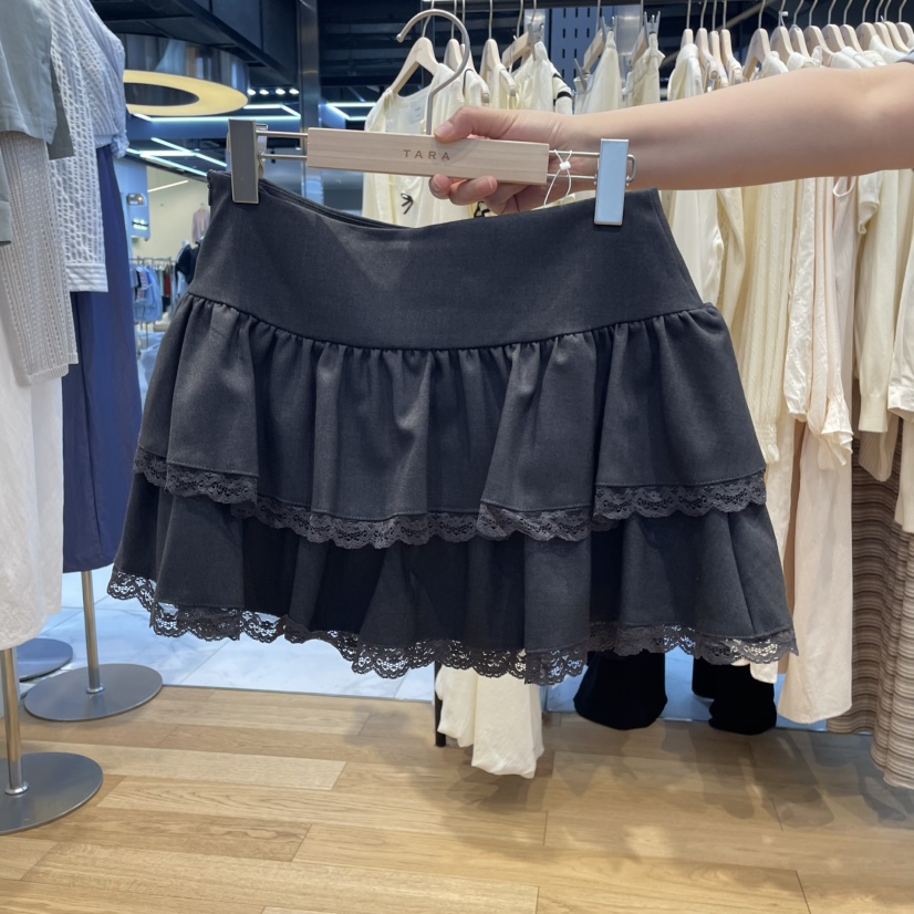 TARA直郵韓國代購㊣女裝新品人氣熱賣推薦休閑時尚短裙蕾絲TARA短裙圖色2