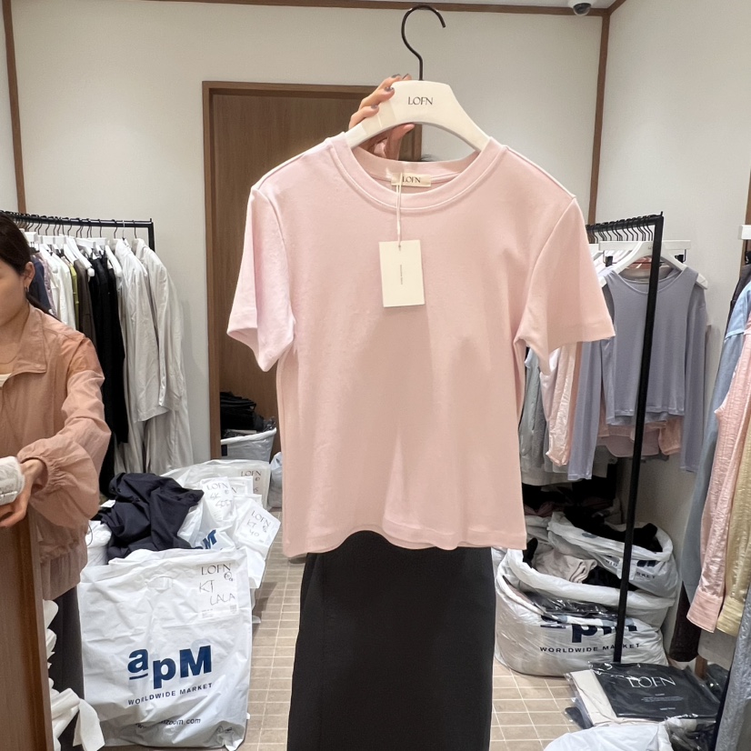 LOFN韓國直郵㊣女裝新款休閑25春夏人氣熱賣推薦時尚T恤柔軟LOFNT恤圖色3