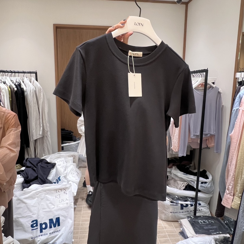LOFN韓國直郵㊣女裝新款休閑25春夏人氣熱賣推薦時尚T恤柔軟LOFNT恤圖色4