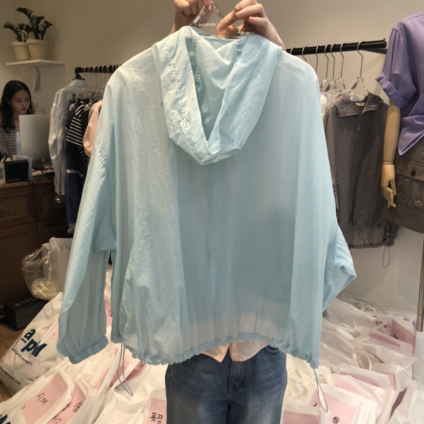 RIVEROOM韓國直郵㊣東大門實拍女裝新品25春夏休閑夾克連帽衫RIVEROOM夾克