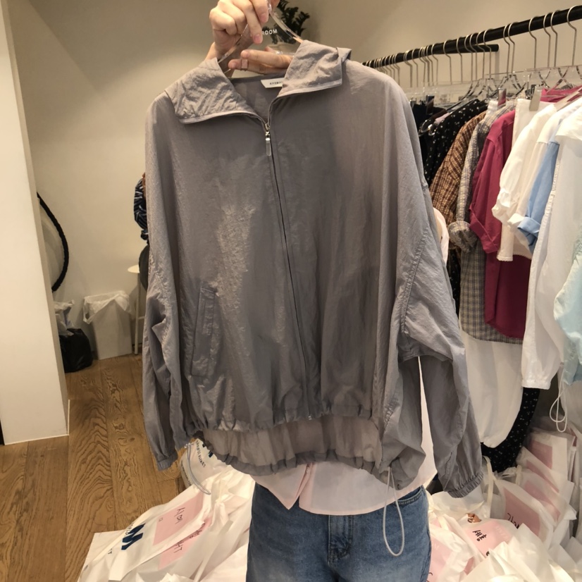 RIVEROOM韓國直郵㊣東大門實拍女裝新品25春夏休閑夾克連帽衫RIVEROOM夾克圖色2