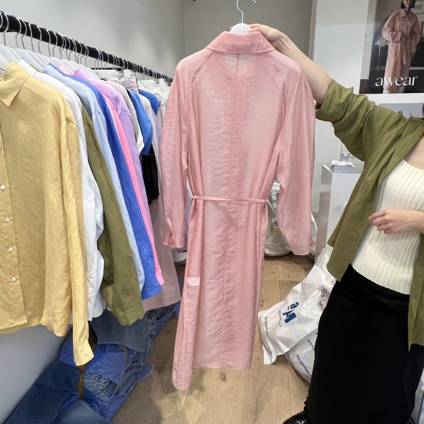 RUMIRU/AWEAR韓國直郵㊣女裝新款25春夏人氣長款風衣含腰繩awear/RUMIRU長款風衣