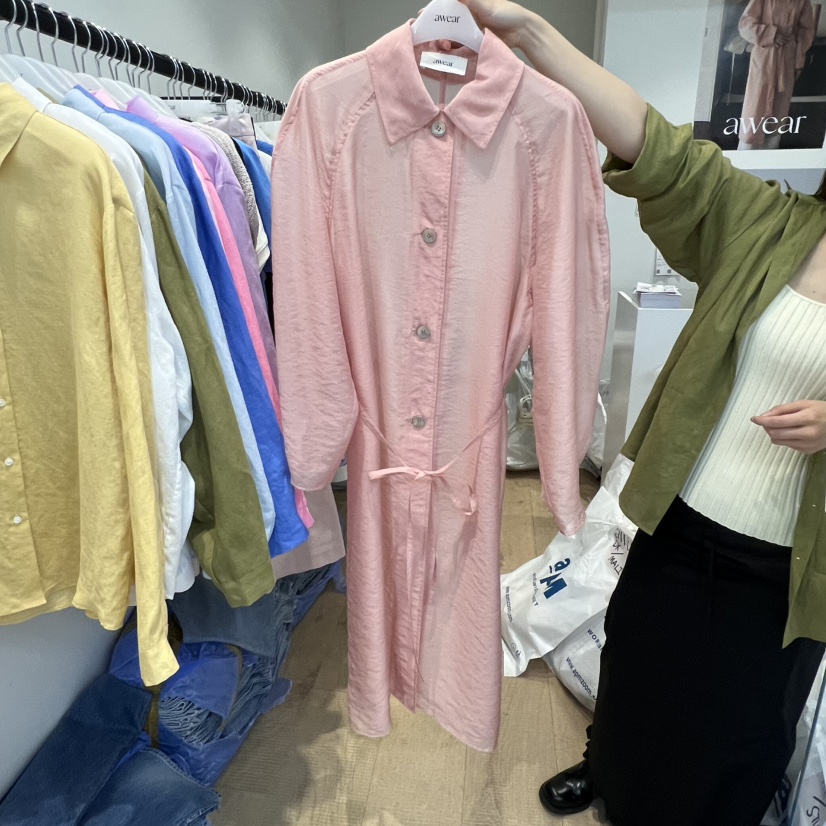 RUMIRU/AWEAR韓國直郵㊣女裝新款25春夏人氣長款風衣含腰繩awear/RUMIRU長款風衣圖色2