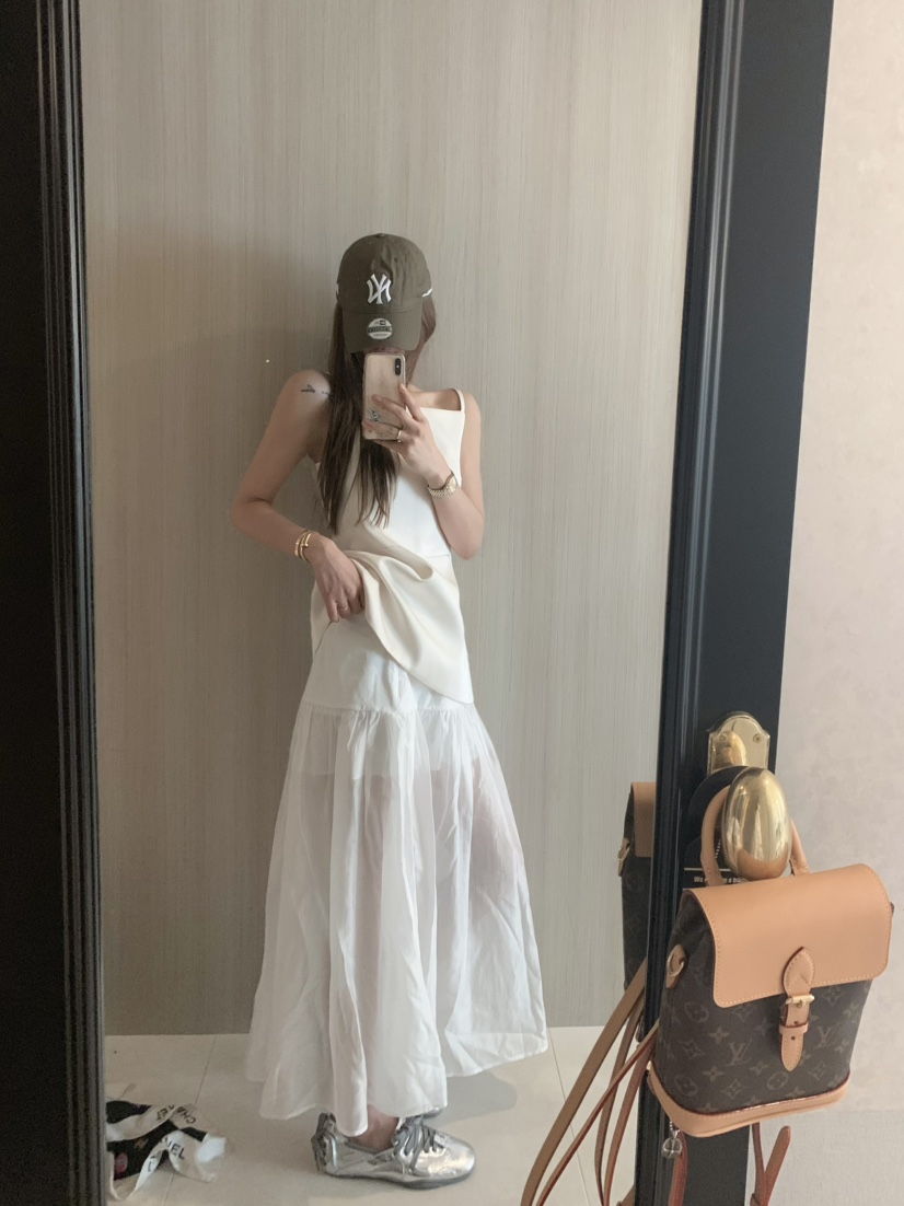 VIRKIN韓國直郵㊣女裝新品時尚人氣推薦25春夏半身裙中短裙透視VIRKIN半身裙/中短裙