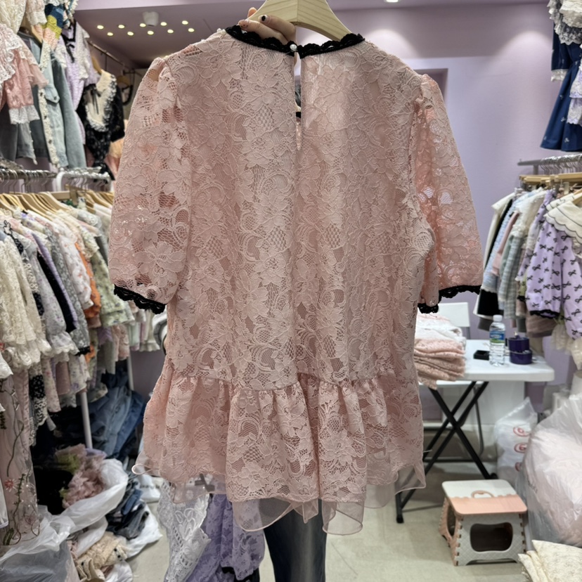 MS韓國㊣直郵東大門代購女裝新品時尚熱賣休閑推薦襯衫蕾絲衫MS襯衫/蕾絲衫
