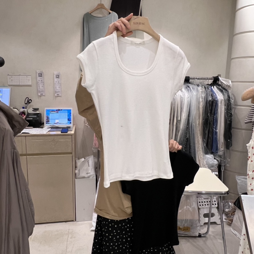 SALONDEMAG韓國直郵㊣東大門實拍女裝新款25春夏熱賣休閑T恤SALONDEMAGT恤圖色2