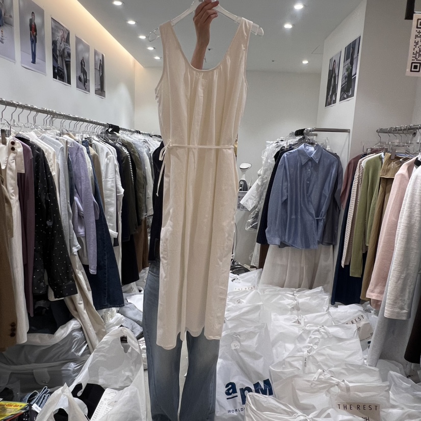THE REST韓國直郵㊣女裝新品人氣25春夏熱賣休閑連衣裙含腰包THE REST/UNNOEUD連衣裙