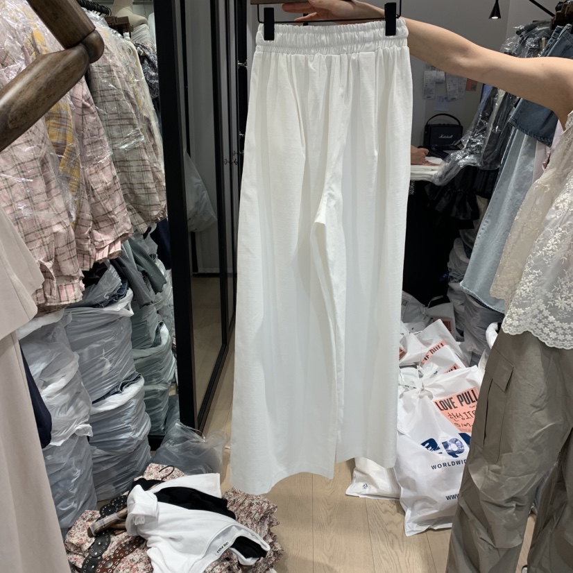 LOVE PULL韓國直郵㊣東大門實拍女裝新款時尚推薦休閑褲亞麻LOVE PULL休閑褲
