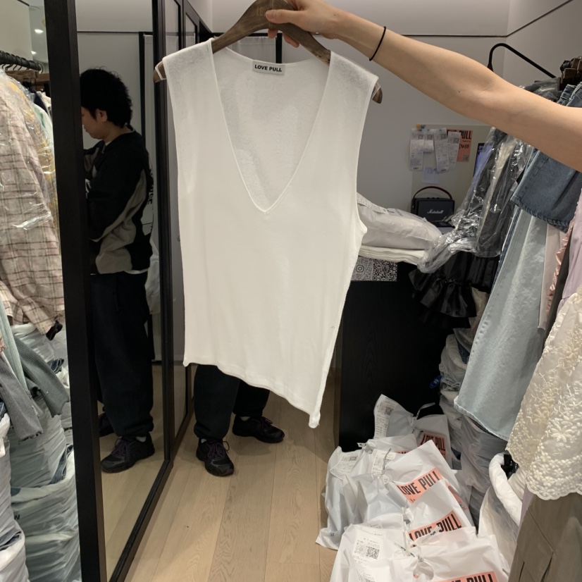LOVE PULL韓國直郵㊣東大門實拍女裝新款人氣吊帶背心亞麻LOVE PULL吊帶/背心