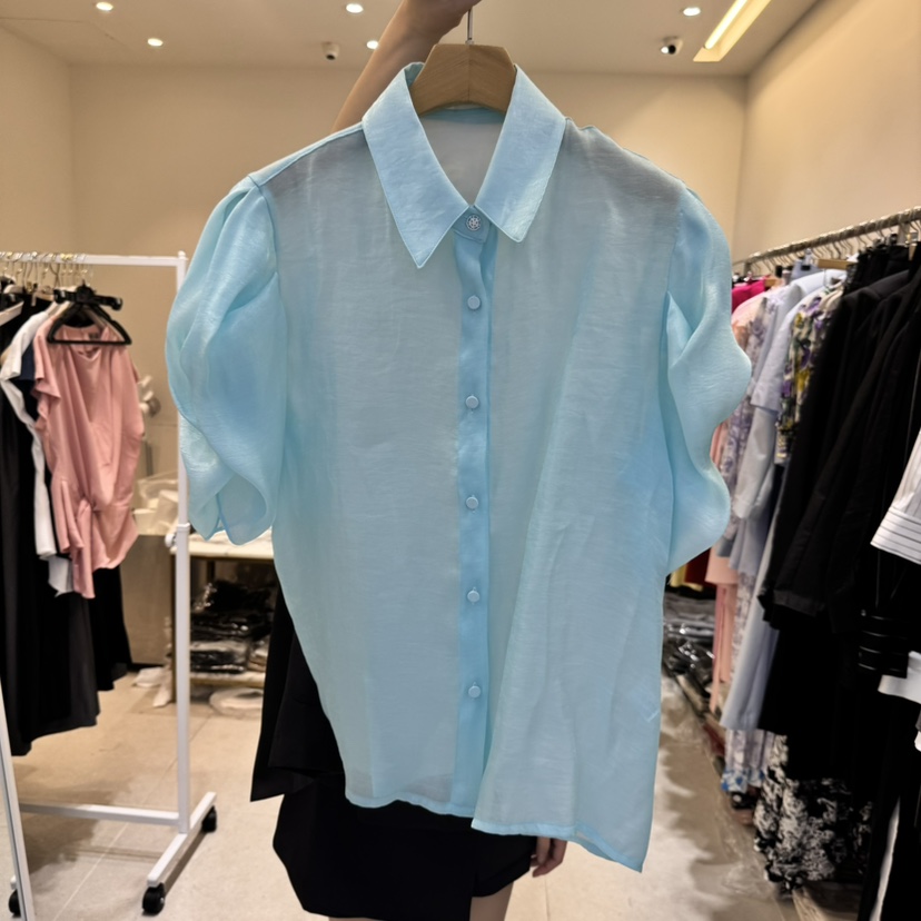 INNO韓國㊣直郵東大門代購女裝新款時尚25春夏休閑襯衫蕾絲衫INNO襯衫/蕾絲衫圖色2
