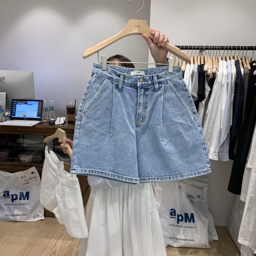 OURIN韓國㊣直郵東大門代購女裝新款熱賣推薦休閑25春夏短褲褶皺OURIN短褲圖色2