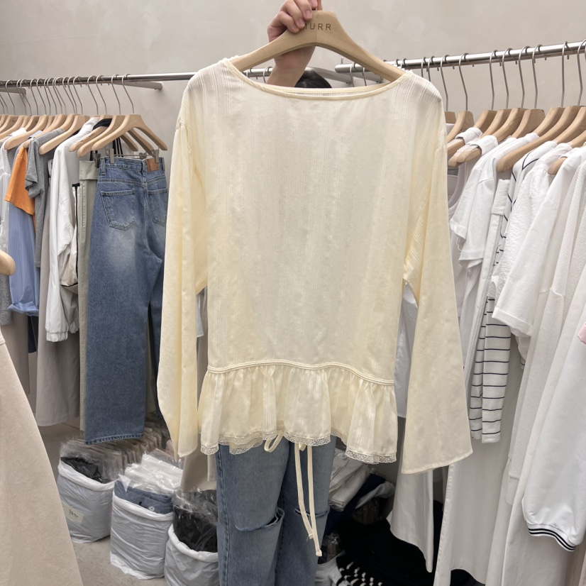 MURR直郵韓國代購㊣女裝新品時尚熱賣休閑人氣推薦襯衫蕾絲衫MURR襯衫/蕾絲衫圖色2