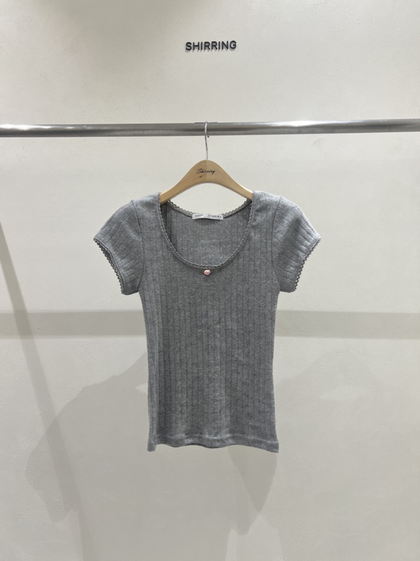 SHIRRING韓國㊣直郵東大門代購女裝新品25春夏休閑推薦熱賣T恤SHIRRINGT恤圖色2