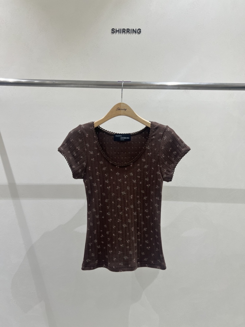 SHIRRING韓國㊣直郵東大門代購女裝新品25春夏休閑推薦熱賣T恤SHIRRINGT恤圖色3
