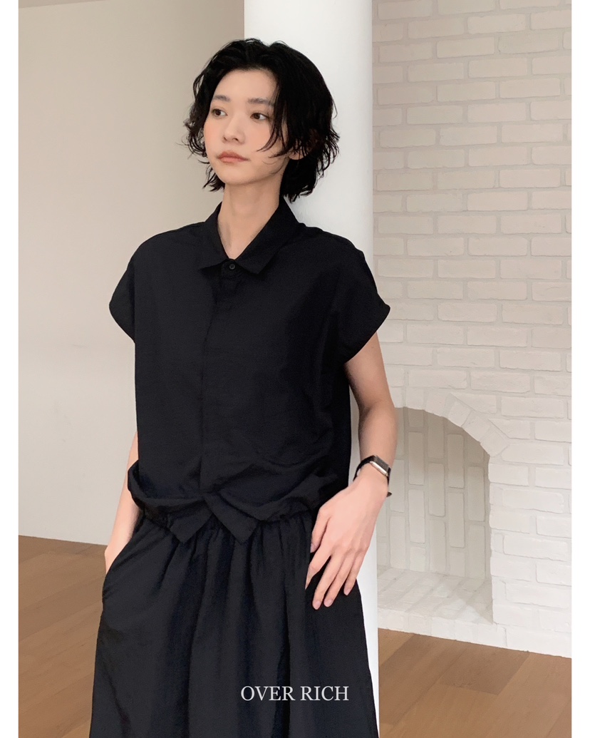 OVER RICH直郵韓國代購㊣女裝新品休閑推薦人氣熱賣25春夏馬甲OVER RICH馬甲