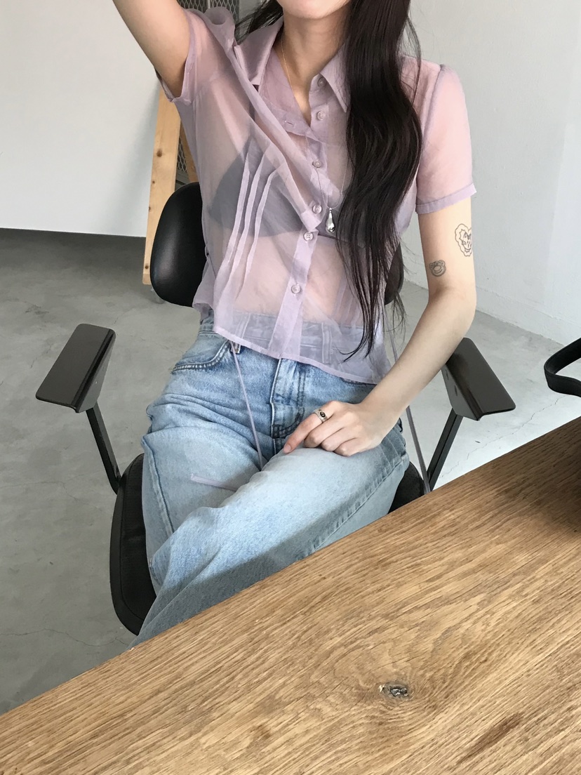 ESCHER韓國㊣直郵東大門代購女裝新款時尚人氣休閑襯衫蕾絲衫ESCHER襯衫/蕾絲衫