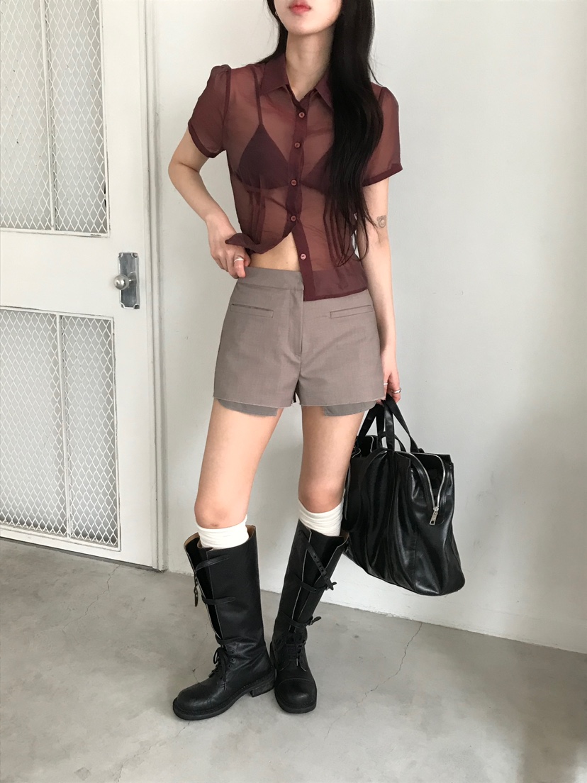 ESCHER韓國㊣直郵東大門代購女裝新款時尚人氣休閑襯衫蕾絲衫ESCHER襯衫/蕾絲衫
