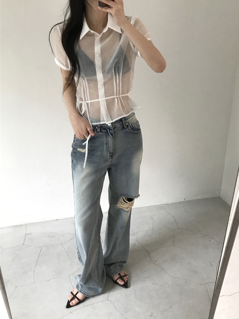 ESCHER韓國㊣直郵東大門代購女裝新款時尚人氣休閑襯衫蕾絲衫ESCHER襯衫/蕾絲衫