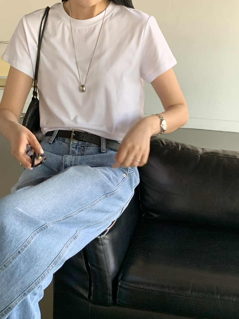 SORBET韓國直郵㊣東大門實拍女裝新品休閑25春夏人氣推薦T恤SORBET/flat whiteT恤