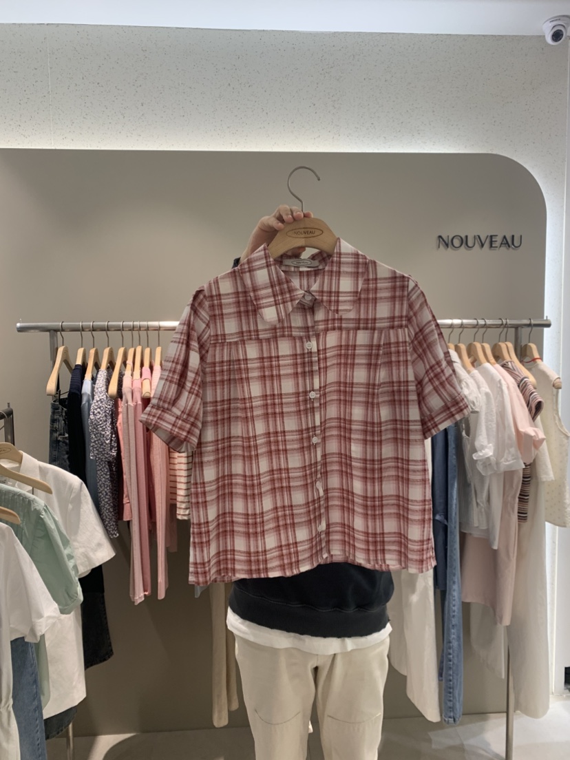 NOUVEAU直郵韓國代購㊣女裝新款25春夏推薦熱賣休閑襯衫蕾絲衫NOUVEAU襯衫/蕾絲衫
