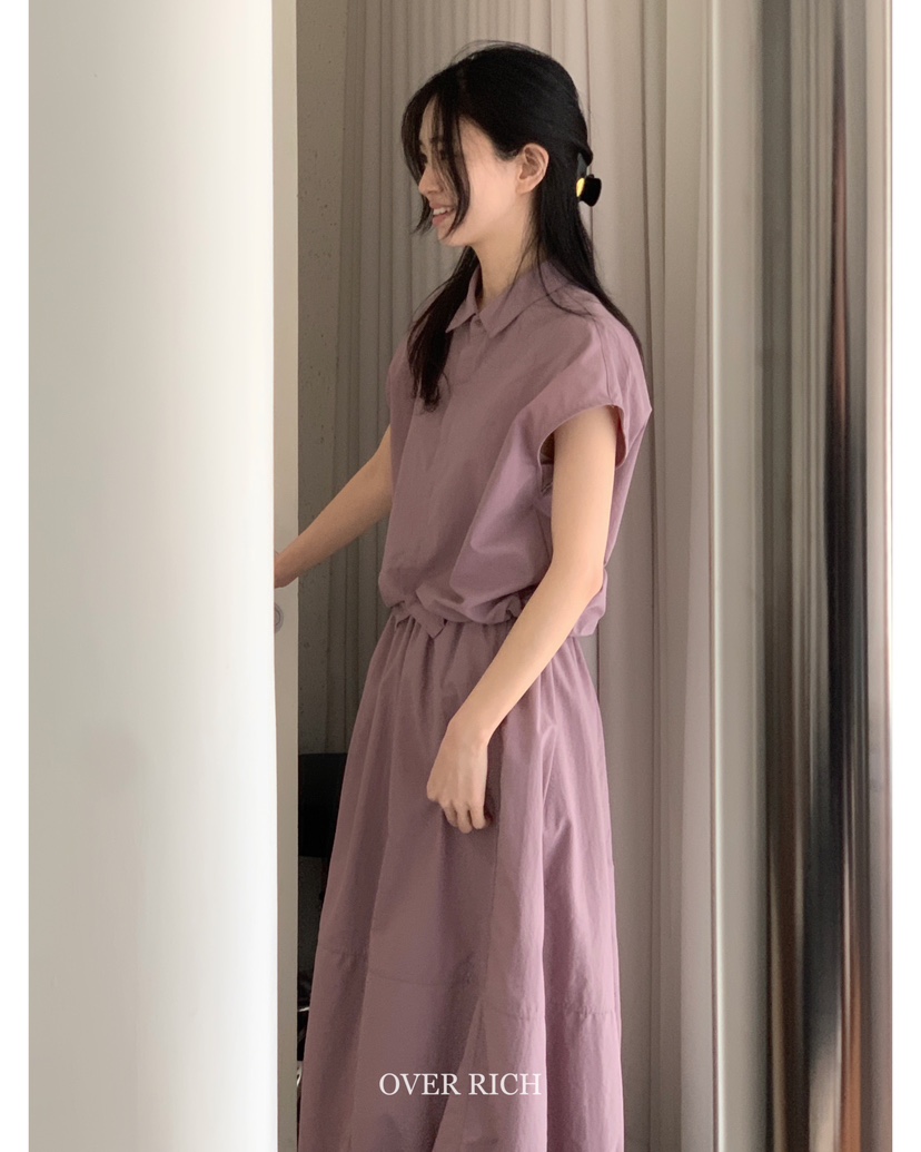 OVER RICH韓國㊣直郵東大門代購女裝新品25春夏休閑時尚長裙OVER RICH長裙