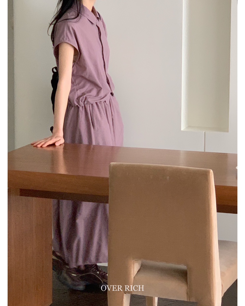 OVER RICH韓國㊣直郵東大門代購女裝新品25春夏休閑時尚長裙OVER RICH長裙