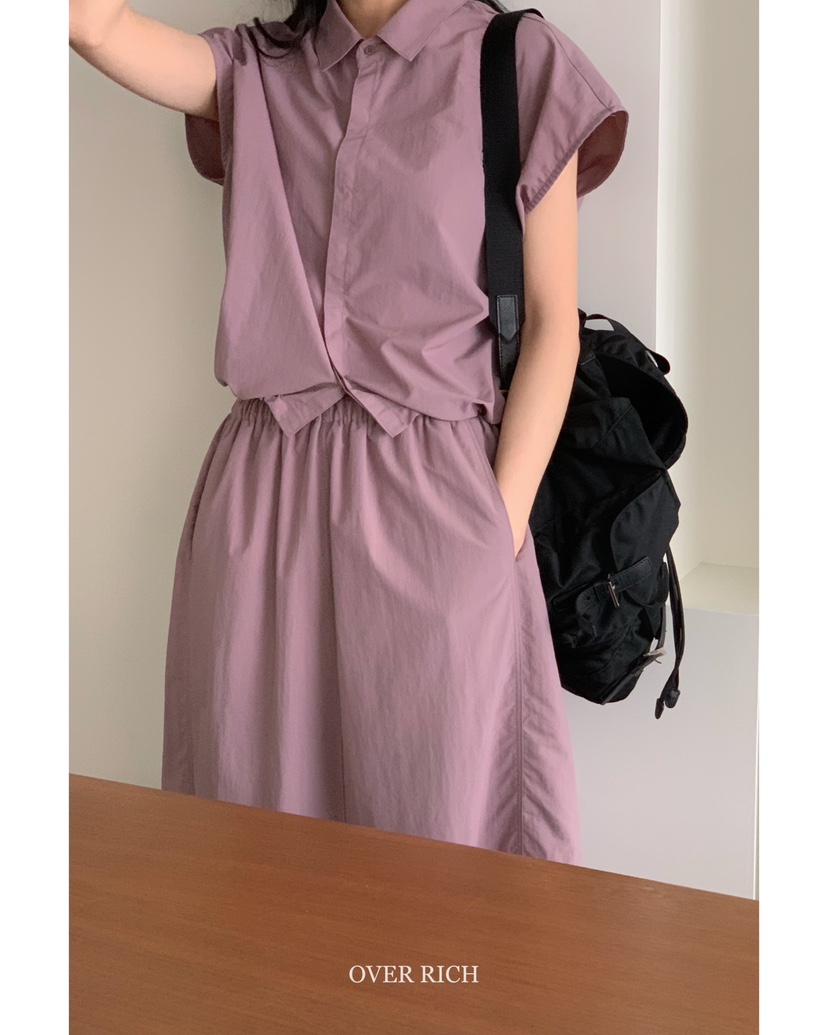 OVER RICH韓國㊣直郵東大門代購女裝新品25春夏休閑時尚長裙OVER RICH長裙