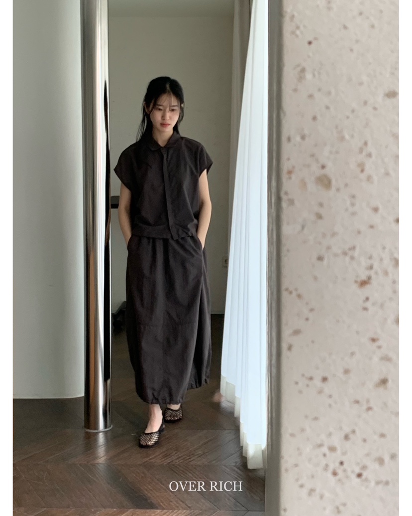 OVER RICH韓國㊣直郵東大門代購女裝新品25春夏休閑時尚長裙OVER RICH長裙