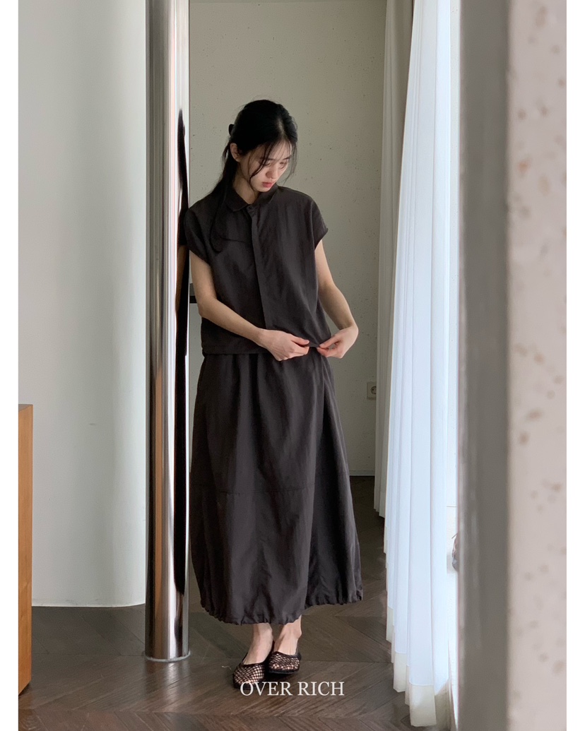 OVER RICH韓國㊣直郵東大門代購女裝新品25春夏休閑時尚長裙OVER RICH長裙