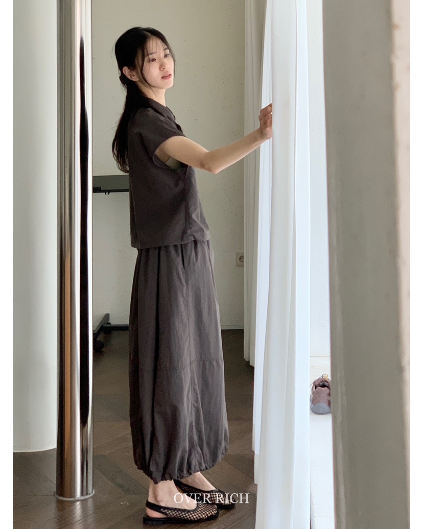 OVER RICH韓國㊣直郵東大門代購女裝新品25春夏休閑時尚長裙OVER RICH長裙