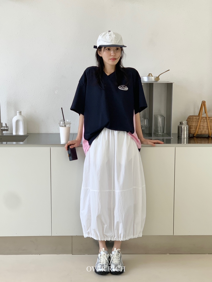 OVER RICH韓國㊣直郵東大門代購女裝新品25春夏休閑時尚長裙OVER RICH長裙