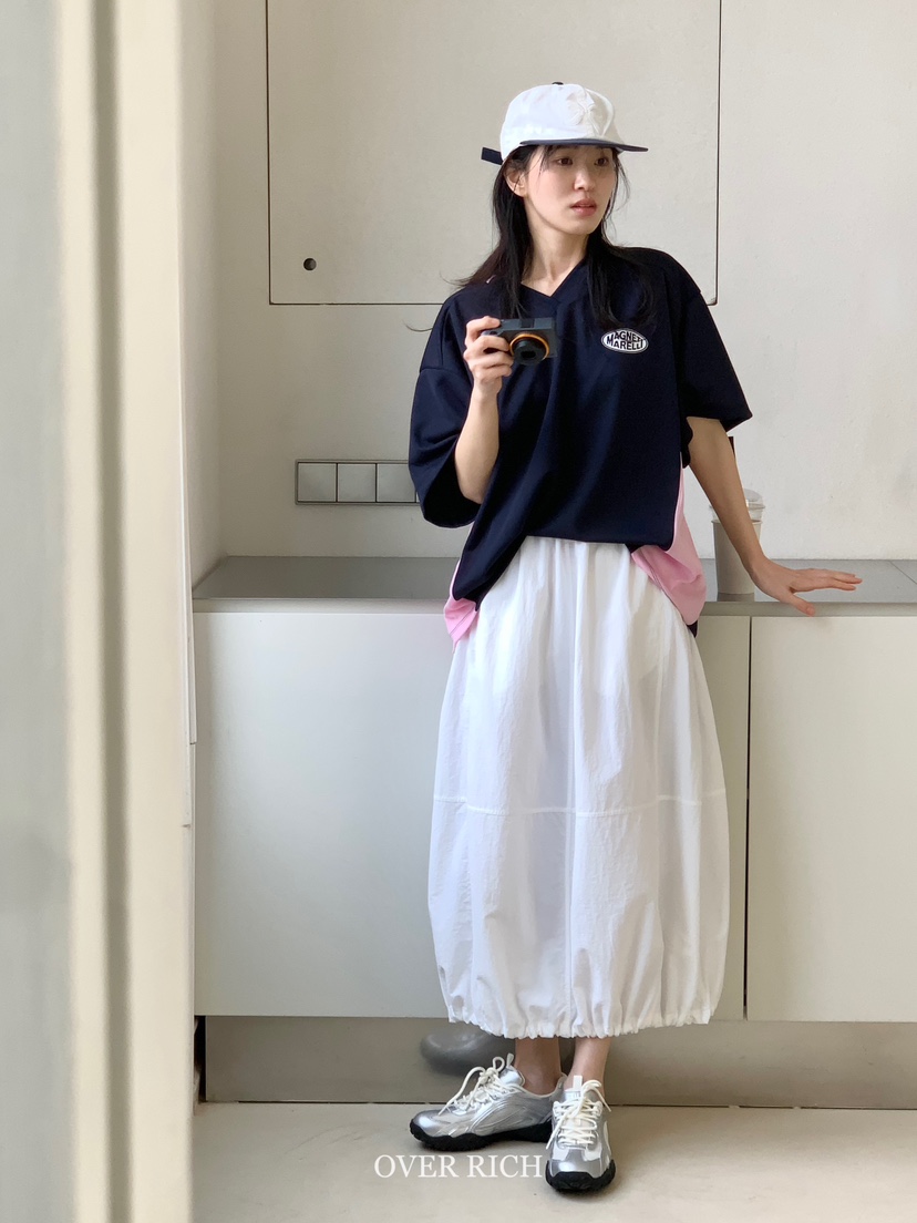 OVER RICH韓國㊣直郵東大門代購女裝新品25春夏休閑時尚長裙OVER RICH長裙